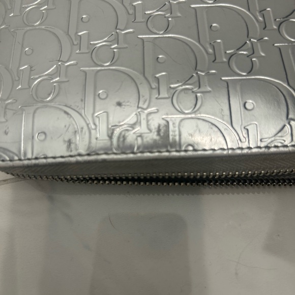Christian Dior EUC Silver Long Zippy Wallet Embossed Trotter - Picture 10 of 12